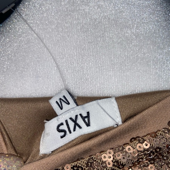 NWT Gold Sequin Scoop Neck Short Casual Dress with pockets size M - Picture 11 of 12